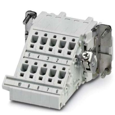Phoenix Contact Heavy Duty Power Connector, DIN Rail, Push-in, 10 Way, 16A, Not Applicable Female, 500V