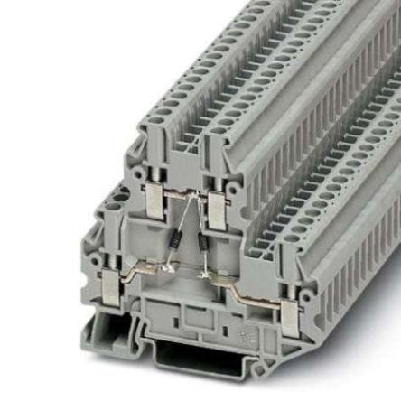 Phoenix Contact 3046689 UTTB Series Component Terminal Block Grey, 0.14mm², 4 mm², 2-Level, Screw