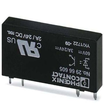 Phoenix Contact OPT-60DC/24DC/2 Series Solid State Relay, 3 A Load, DIN Rail Mount, 72 V dc Load, 60V Control