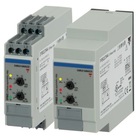 Carlo Gavazzi Monitoring Relay, 3 Phase, 208/480 V ac Monitor Range, SPDT, DIN Rail, 208V ac, 480 V ac