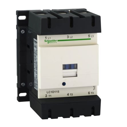 Schneider Electric TeSyS D Contactor, 110V dc Coil, 3-Pole, 115 A, 65 kW 110V dc, 1 NO/1 NC