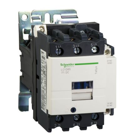 Schneider Electric TeSyS D Contactor, 110V dc Coil, 3-Pole, 95 A, 45 kW 110V dc, 1 NO/1 NC, 1kV