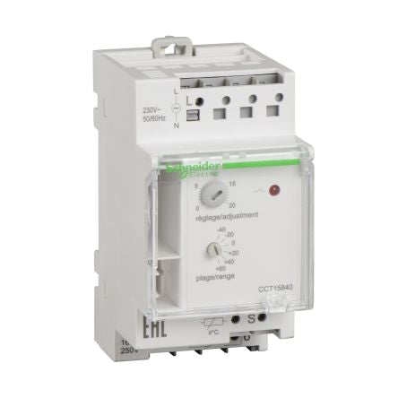 Schneider Electric Acti9 Enclosure Thermostat, 16 A, 230V ac, 80 °C, -40 °C
