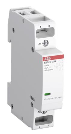ABB ESB16 Contactor, 48V ac/dc Coil, 2-Pole, 16 A, 3.7 kW 48V ac/dc, 1 NO/1 NC, 250V