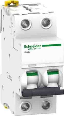 Schneider Electric Acti9 Acti9 iC60 Miniature Circuit Breaker, 2-Pole, 40A, Type Z, 125 V dc DC, 15000 A Breaking