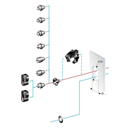 Schneider Electric PanelSeT Series 5 mm Double Bar Lock For Use With Large Escucheon