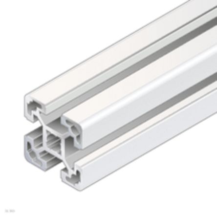 Bosch Rexroth Silver Aluminium Strut Profile 40 x 40 mm 10 mm Groove, 1000 mm Length, 40 x 40 mm Square, Series R9