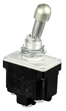 Honeywell Toggle Switch, Bushing Mount, Latching, DPDT, Screw Terminal, 28 V dc, 125 V ac