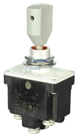 Honeywell Toggle Switch, Bushing Mount, On-Off-On, DPDT, Screw Terminal, 28 V dc, 125 V ac
