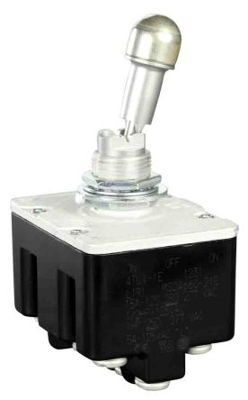 Honeywell Toggle Switch, Bushing Mount, On-Off-On, 4PDT, Screw Terminal, 28 V dc, 125 V ac