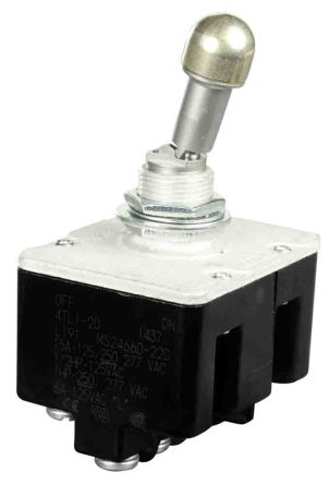 Honeywell Toggle Switch, Bushing Mount, On-Off, 4PDT, Screw Terminal, 28 V dc, 125 V ac