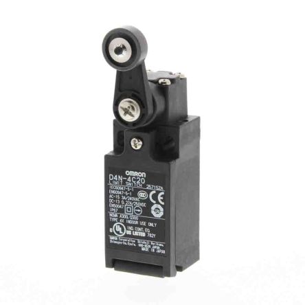 Omron D4n Series Roller Plunger Limit Switch, 1 NO/1 NC, IP67, Metal Housing, 240V, 10A