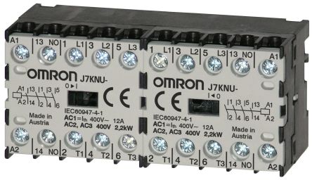 Omron J7KNU Contactor, 230V ac Coil, 4-Pole, 5 A, 3.5 kW 230V ac, 2 NO/2 NC, 440V