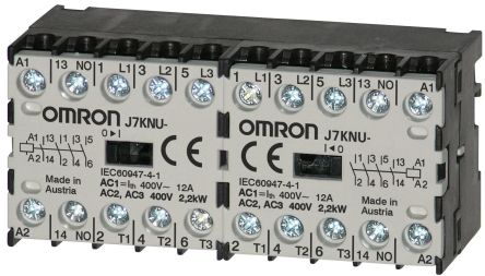 Omron J7KNU Contactor, 110V ac Coil, 4-Pole, 5 A, 2.2 kW 110V ac, 4 NC, 440V