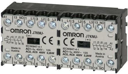 Omron J7KNU Contactor, 180V ac Coil, 4-Pole, 5 A, 12 kW 180V ac, 4 NC, 440V