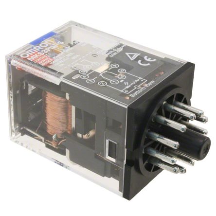 Omron Non-Latching Relay, 12V dc Coil, 10A Switching Current, 3PDT