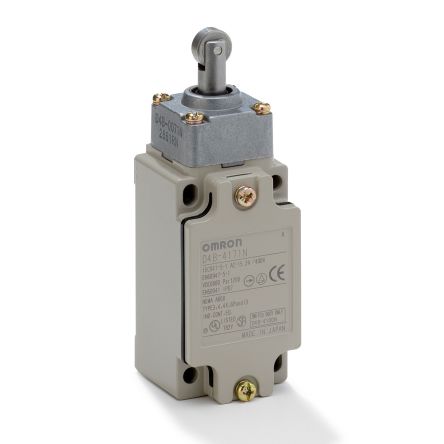 Omron D4B Series Roller Lever Limit Switch, 1 NO/1 NC, IP67, Metal Housing, 400V