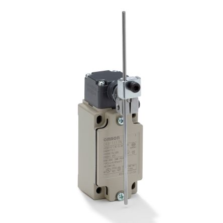 Omron D4B Series Adjustable Roller Lever Limit Switch, 1 NO/1 NC, IP67, Aluminium Housing, 400V, 10A