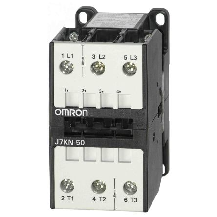 Omron J7KN Contactor, 24V Coil, 3-Pole, 50 A, 22 kW, Screw