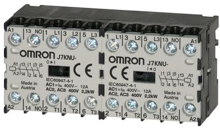 Omron J7KNU Contactor, 180V ac Coil, 4-Pole, 12 A, 1.1 kW, 2 NO/2 NC