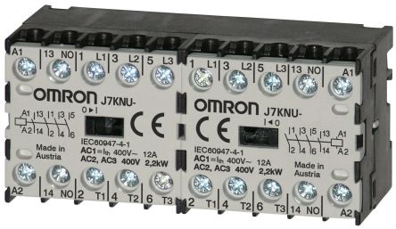Omron J7KNU Contactor, 24V Coil, 4-Pole, 3 A, 1.1 kW, 2 NO/2 NC