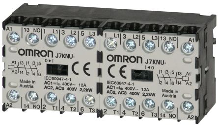 Omron J7KNU Contactor, 48V Coil, 4-Pole, 3 A, 1.1 kW, 4 NO