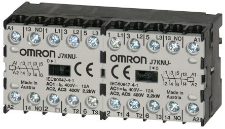 Omron J7KNU Contactor, 90V ac Coil, 4-Pole, 12 A, 1.1 kW, 4 NO