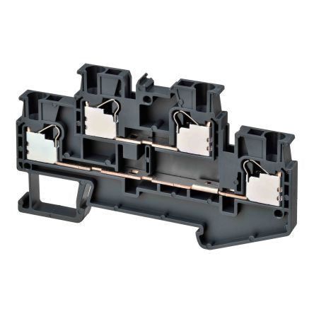 Omron XW5T Series DIN Rail Terminal Block, 2-Way, 14AWG Wire, 17.5A Push-in