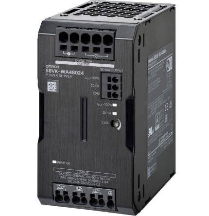 Omron S8VK-W Switched Mode DIN Rail Power Supply 480V ac AC Input 24V dc, 20 A Output DC 480 W
