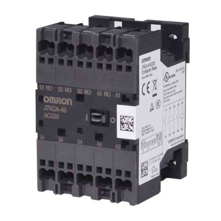 Omron JK7CA Contactor, 24V dc Coil, 4-Pole, 2 A, 2.4 W 24V dc, 4 NO