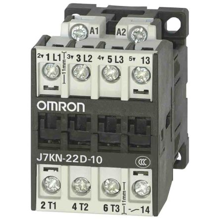 Omron J7KN Contactor, 230V ac Coil, 3-Pole, 22 A, 11 kW 45V, 3 NO