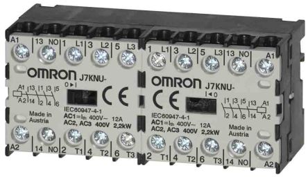 Omron J7KNU Contactor, 48V ac Coil, 4-Pole, 12 A, 12 kW, 2 NO/2 NC
