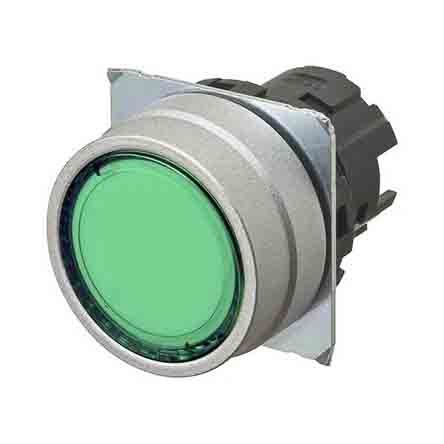 Omron A22NZ Series Green Momentary Push Button Head, 22 mm Cutout, IP66, IP67, IP69K