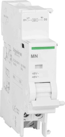 Schneider Electric 48V ac/dc DIN Rail Undervoltage Release Circuit Trip for use with C120 Series, C60 Series, IDPN
