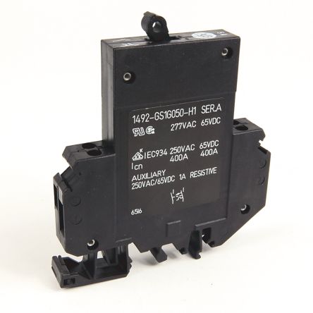 Allen Bradley 1492-GS 1492-GS Miniature Circuit Breaker, 1-Pole, 5A, Type G, 240V ac AC, 62.5 V dc DC, 15 kA Breaking