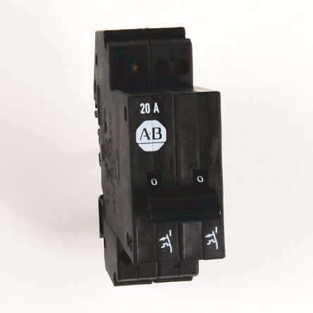 Allen Bradley 1492-GS 1492-GS Miniature Circuit Breaker, 2-Pole, 25A, Type G, 240V ac AC, 62.5 V dc DC, 15 kA Breaking