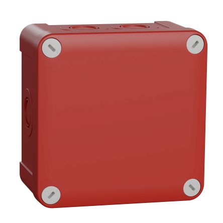 Schneider Electric Mureva Box Series Red Polypropylene Junction Box, IP55, 121 mm, 121mm 87 mm