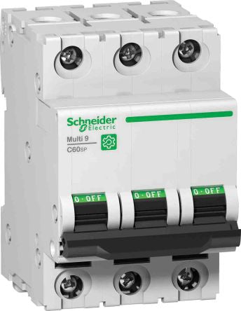 Schneider Electric Multi9 Multi9 Miniature Circuit Breaker, 3-Pole, 25A, Type C, 14 kA Breaking Capacity