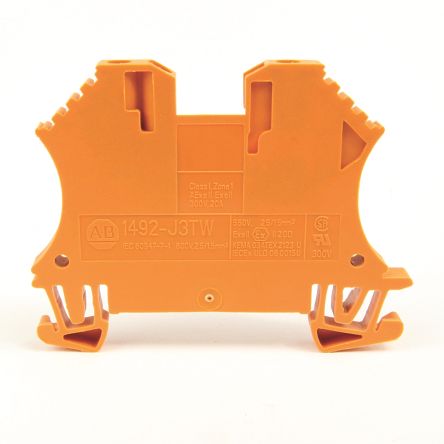 Allen Bradley 1492-J3TW Series Feed Through Terminal Block, 3-Way, 24AWG Wire, 20A Screw