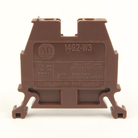 Allen Bradley 1492-W3-B 1492-W Series Feed Through Terminal Block Blue, 2.5mm², Screw
