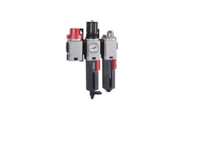 Norgren G 1/4 Filter Regulator Lubricator, Manual Drain, 40 μm Filtration Size Integrated Pressure Gauge