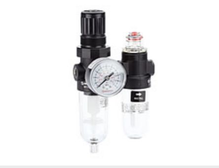 Norgren 1/8 in G Filter Regulator Lubricator, Automatic Drain, 40 μm Filtration Size Integrated Pressure Gauge