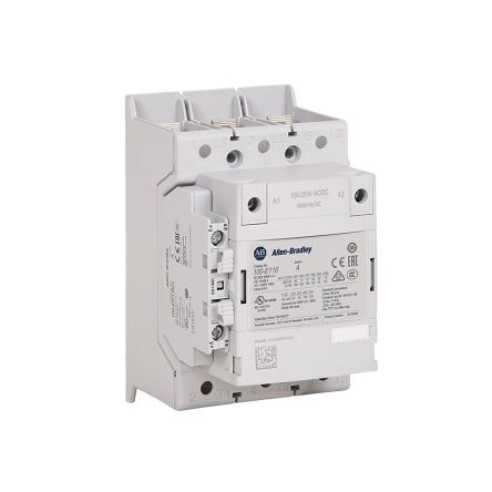 Allen Bradley Contactor, 130V ac/dc, 48 V ac/dc Coil, 3-Pole, 116 A 48V, 1 NO/1 NC