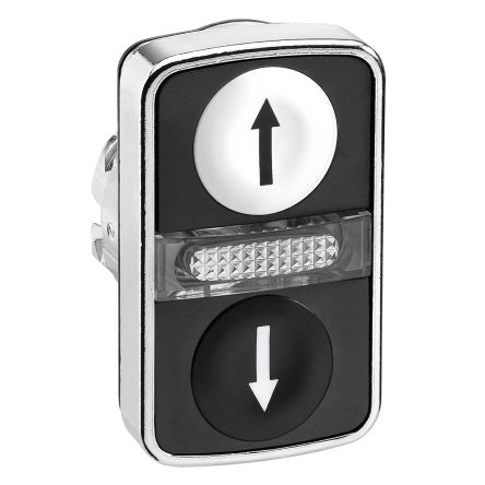 Schneider Electric Harmony Series White, Black Spring Return Push Button Head, 22 mm Cutout, IP67, IP69K, IP66