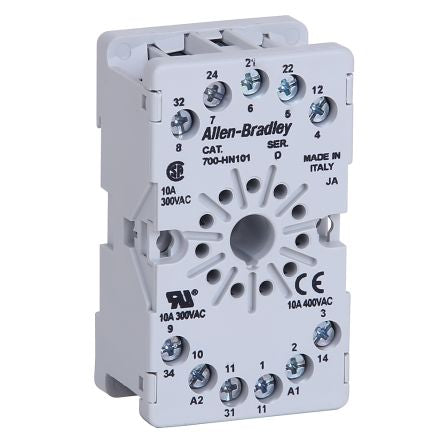 Allen Bradley 700-HN 11 Way 300V DIN Rail Relay Socket, for use with 700-HA Relay