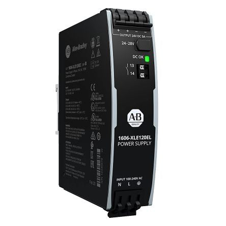 Allen Bradley 1606 Switched Mode DIN Rail Power Supply 150 V dc, 240V ac AC/DC Input 24V dc, 5 A Output DC 120 W