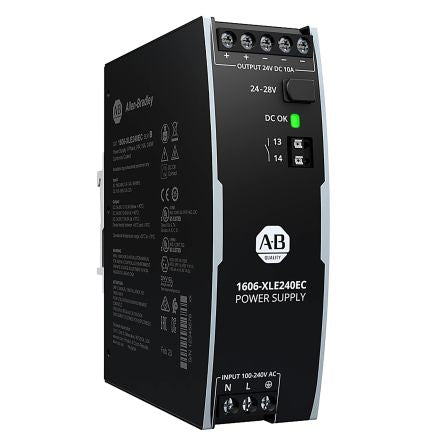 Allen Bradley 1606 Switched Mode DIN Rail Power Supply 150 V dc, 240V ac AC/DC Input 24V dc, 10 A Output 480 W