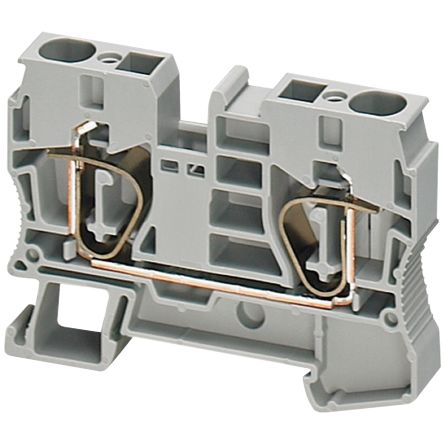 Schneider Electric NSYTRR102 Linergy TR Series Feed Through Terminal Block Grey, 10mm², 1-Level, Spring Terminal, ATEX
