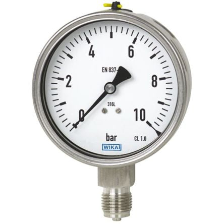 WIKA DN 50 Threaded Pressure Gauge, 63 mm, 10 bar