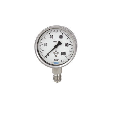 WIKA G 1/2 MNPT Pressure Gauge, 160 mm, 0.006 bar